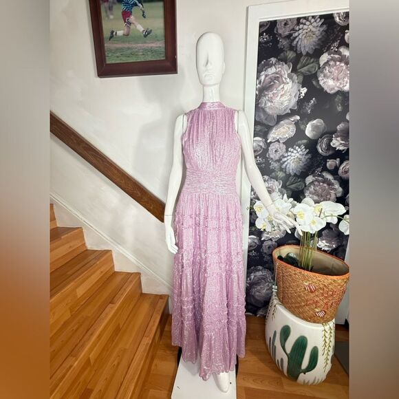 Anthropologie x BHLDNJuniperMetallicTiered
Backless High-Neck Gown/ size 2 - Picture 5 of 10